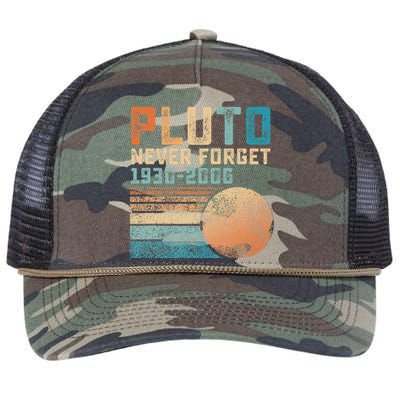 Pluto Never Forget Funny Astronomy Space Science Retro Rope Trucker Hat Cap