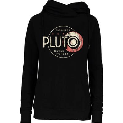 Pluto Never Forget Funny Pluto Pluto Lover Pluto Womens Funnel Neck Pullover Hood