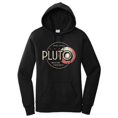 Pluto Never Forget Funny Pluto Pluto Lover Pluto Women's Pullover Hoodie