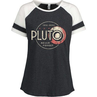 Pluto Never Forget Funny Pluto Pluto Lover Pluto Enza Ladies Jersey Colorblock Tee