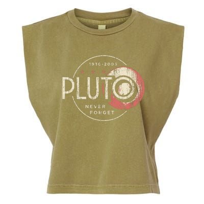 Pluto Never Forget Funny Pluto Pluto Lover Pluto Garment-Dyed Women's Muscle Tee