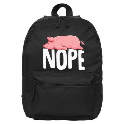 Pig Nope Farmer Swine Women 16 in Basic Backpack
