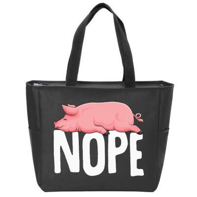 Pig Nope Farmer Swine Women Zip Tote Bag