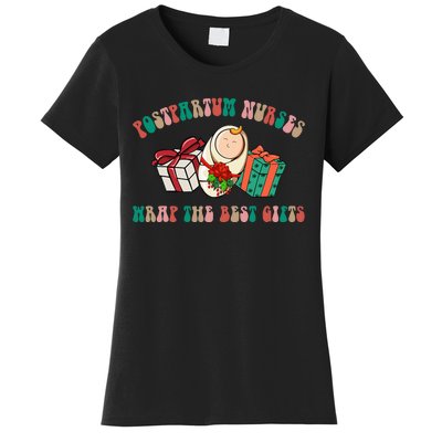 Postpartum Nurses Funny Christmas We Wrap The Best Presents Women's T-Shirt