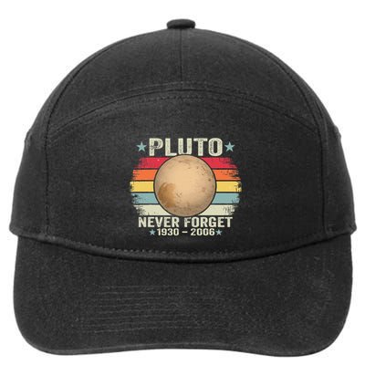 Pluto Never Forge Funny Space Science 7-Panel Snapback Hat