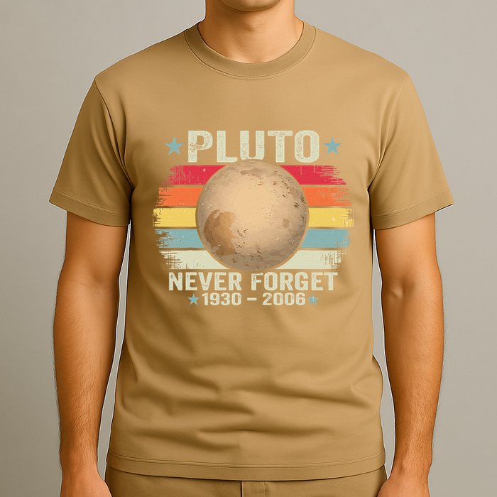 Pluto Never Forge Funny Space Science T-Shirt