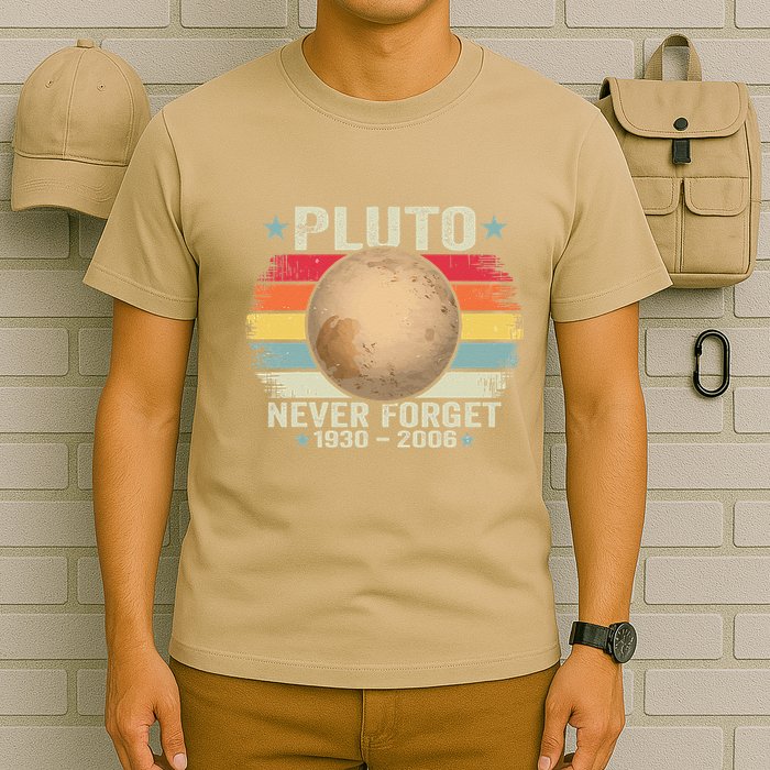 Pluto Never Forge Funny Space Science T-Shirt