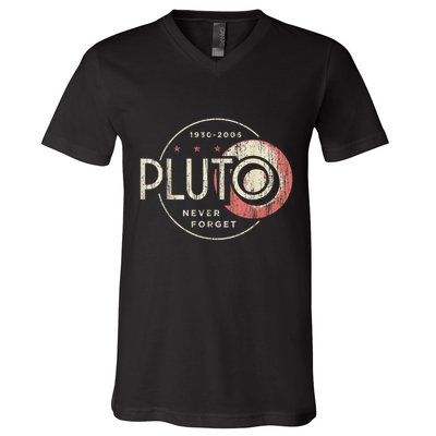 Pluto Never Forget Funny Pluto Pluto Lover Pluto V-Neck T-Shirt
