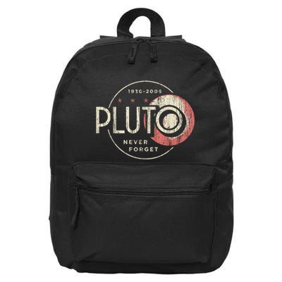 Pluto Never Forget Funny Pluto Pluto Lover Pluto 16 in Basic Backpack