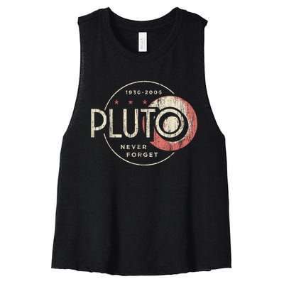 Pluto Never Forget Funny Pluto Pluto Lover Pluto Women's Racerback Cropped Tank