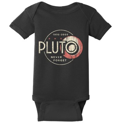 Pluto Never Forget Funny Pluto Pluto Lover Pluto Baby Bodysuit