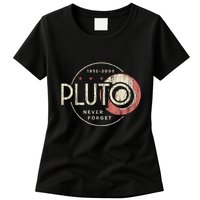 Pluto Never Forget Funny Pluto Pluto Lover Pluto Womens T-Shirt