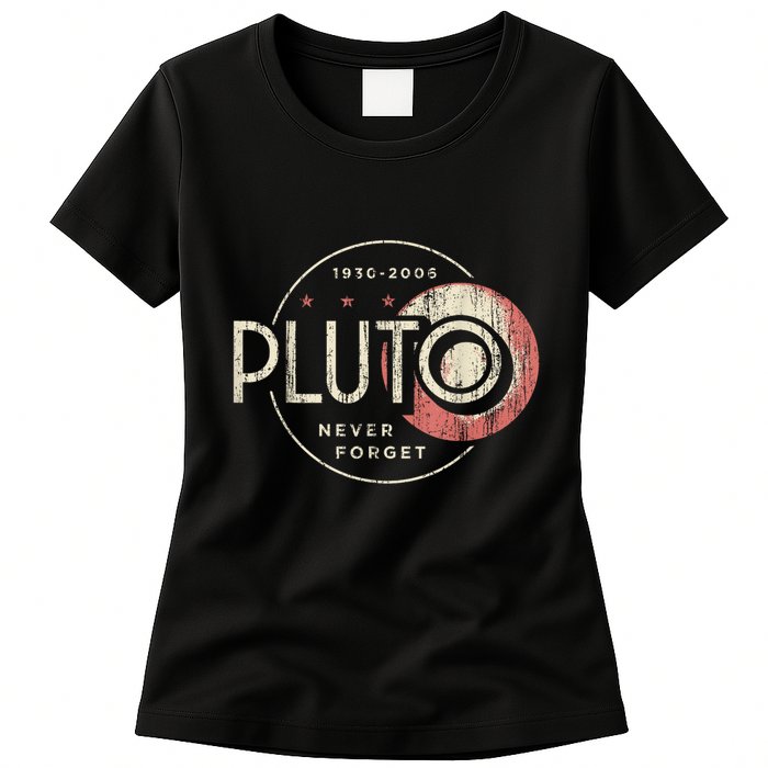 Pluto Never Forget Funny Pluto Pluto Lover Pluto Womens T-Shirt