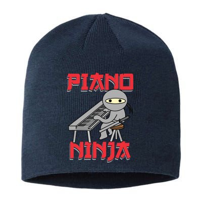 Piano Ninja Funny Keyboard Player Pianist Gift Sustainable Beanie