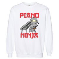 Piano Ninja Funny Keyboard Player Pianist Gift Garment-Dyed Sweatshirt