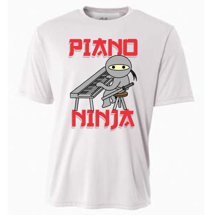 Piano Ninja Funny Keyboard Player Pianist Gift Cooling Performance Crew T-Shirt