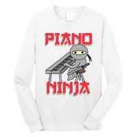 Piano Ninja Funny Keyboard Player Pianist Gift Long Sleeve Shirt