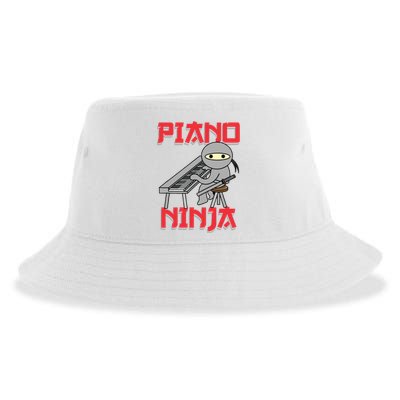 Piano Ninja Funny Keyboard Player Pianist Gift Sustainable Bucket Hat