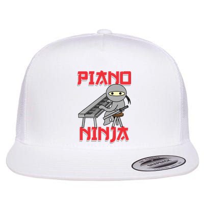 Piano Ninja Funny Keyboard Player Pianist Gift Flat Bill Trucker Hat