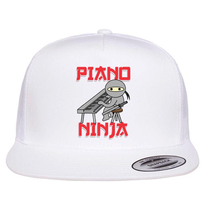 Piano Ninja Funny Keyboard Player Pianist Gift Flat Bill Trucker Hat