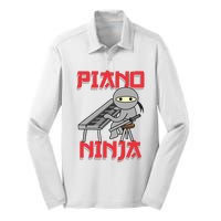 Piano Ninja Funny Keyboard Player Pianist Gift Silk Touch Performance Long Sleeve Polo