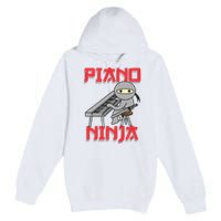 Piano Ninja Funny Keyboard Player Pianist Gift Premium Pullover Hoodie