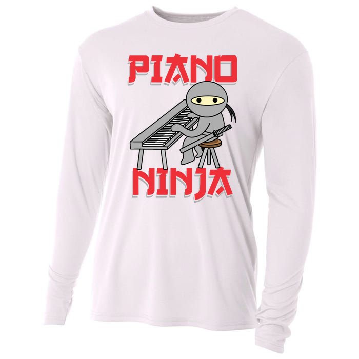 Piano Ninja Funny Keyboard Player Pianist Gift Cooling Performance Long Sleeve Crew