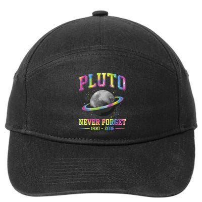 Pluto Never Forge Funny Space Science 7-Panel Snapback Hat