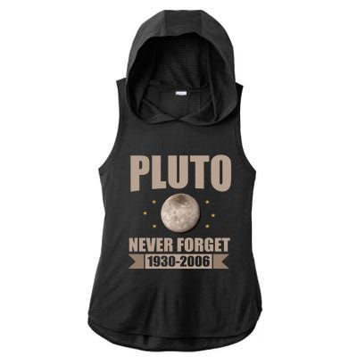 Pluto Never Forget Retro Vintage Pluto Weird Science Space Gift Ladies PosiCharge Tri-Blend Wicking Draft Hoodie Tank