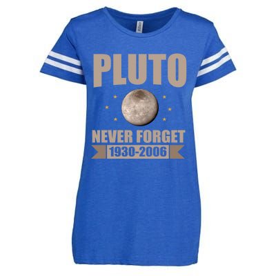 Pluto Never Forget Retro Vintage Pluto Weird Science Space Gift Enza Ladies Jersey Football T-Shirt