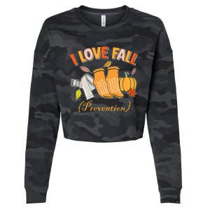 Pt Nurse Fall I Love Fall Prevention Fall Physical Therapy Cropped Pullover Crew