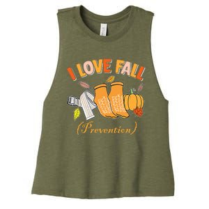 Pt Nurse Fall I Love Fall Prevention Fall Physical Therapy Women's Racerback Cropped Tank