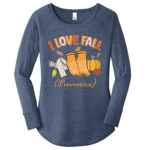 Pt Nurse Fall I Love Fall Prevention Fall Physical Therapy Women's Perfect Tri Tunic Long Sleeve Shirt