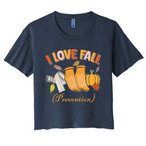 Pt Nurse Fall I Love Fall Prevention Fall Physical Therapy Women's Crop Top Tee