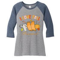 Pt Nurse Fall I Love Fall Prevention Fall Physical Therapy Women's Tri-Blend 3/4-Sleeve Raglan Shirt