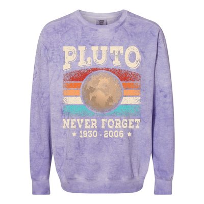 Pluto Never Forget Funny Planet Space Astronomy Science Colorblast Crewneck Sweatshirt