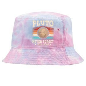 Pluto Never Forget Funny Planet Space Astronomy Science Tie-Dyed Bucket Hat