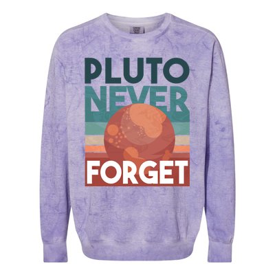 Pluto Never Forget Gift Astrology Gift Colorblast Crewneck Sweatshirt