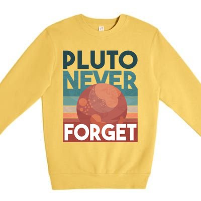 Pluto Never Forget Gift Astrology Gift Premium Crewneck Sweatshirt