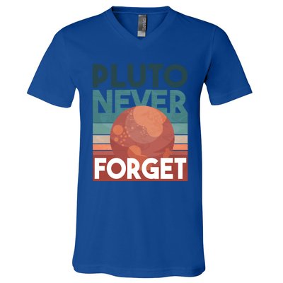 Pluto Never Forget Gift Astrology Gift V-Neck T-Shirt