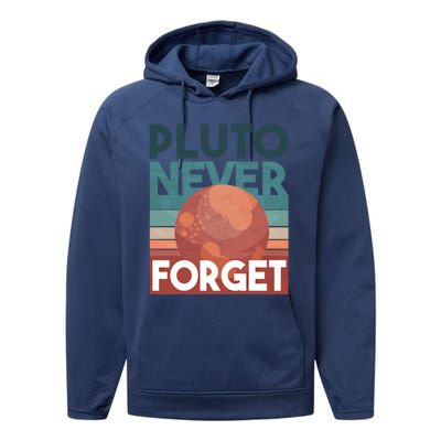 Pluto Never Forget Gift Astrology Gift Performance Fleece Hoodie