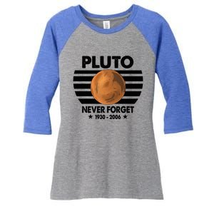 Pluto Never Forget Gift Women's Tri-Blend 3/4-Sleeve Raglan Shirt