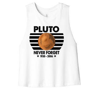 Pluto Never Forget Gift Women's Racerback Cropped Tank