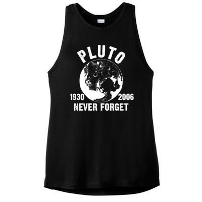 Pluto Never Forget 1930/2006 Ladies PosiCharge Tri-Blend Wicking Tank