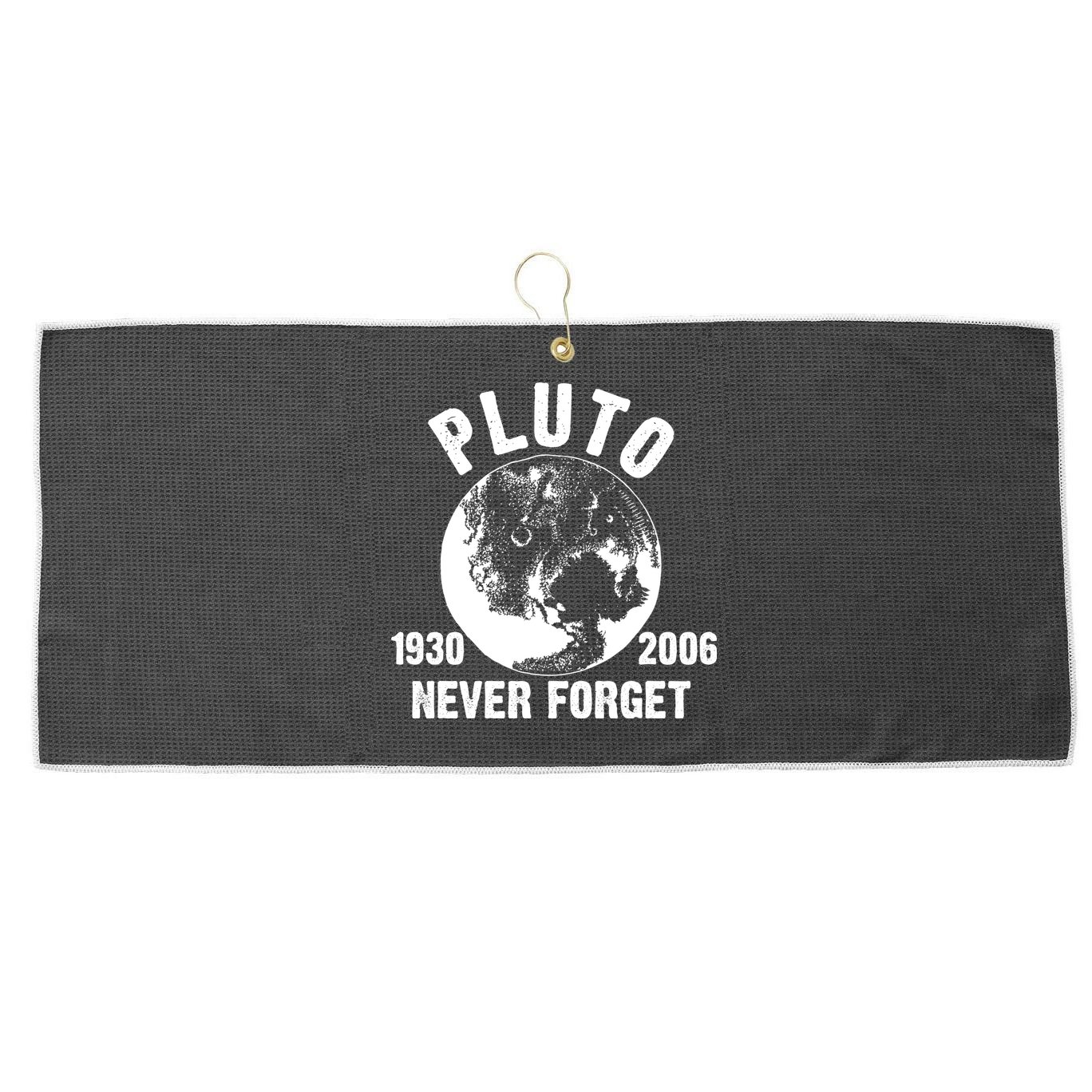 Pluto Never Forget 1930/2006 Large Microfiber Waffle Golf Towel