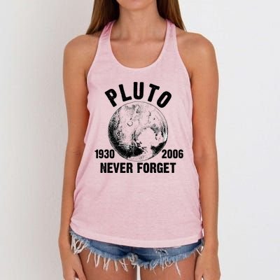 Pluto Never Forget 1930/2006 Women's Knotted Racerback Tank