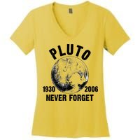 Pluto Never Forget 1930/2006 Women's V-Neck T-Shirt