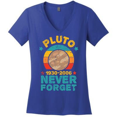 Pluto Never Forget Remember 1930 2006 Vintage Gift Women's V-Neck T-Shirt