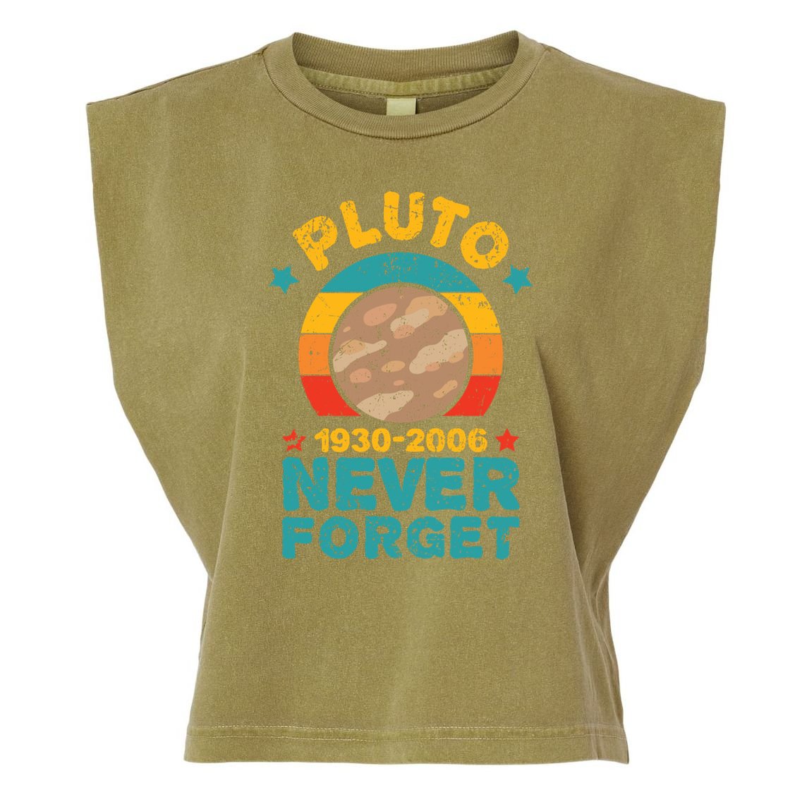 Pluto Never Forget Remember 1930 2006 Vintage Gift Garment-Dyed Women's Muscle Tee