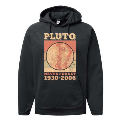 Pluto Never Forget Space Science Astronomy Men Women Funny Performance Fleece Hoodie